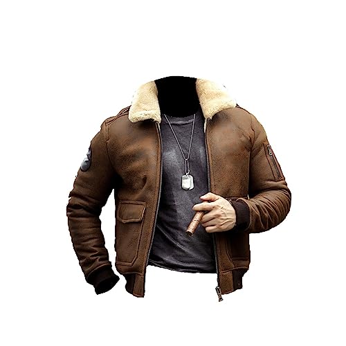 Yolo Jackets Men's USSAF Casual Flight Pilot Cockpit Brown Air